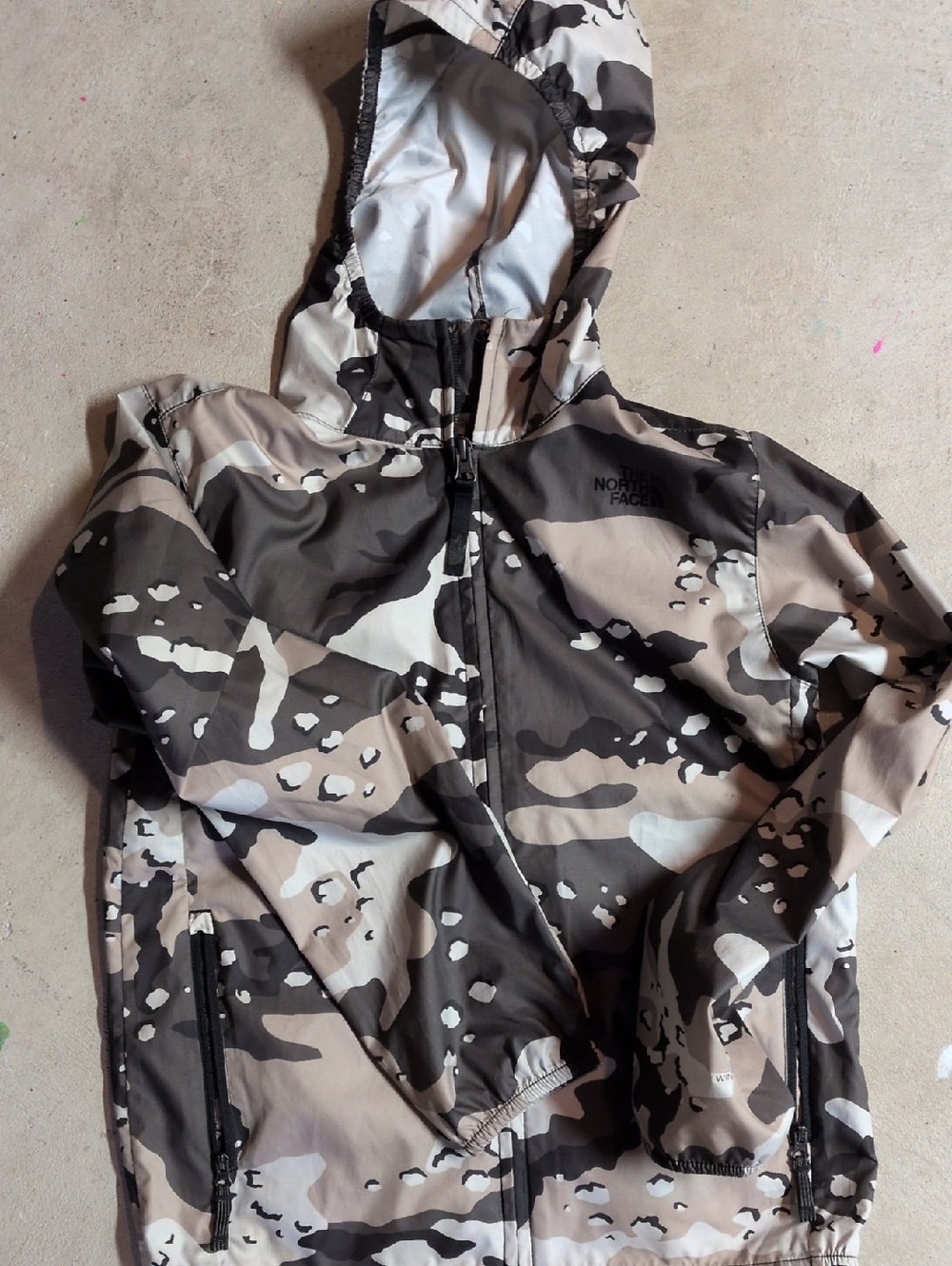 The North Face Camouflage Hooded Windbreaker - Tan/Beige/Black